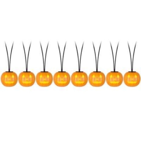 Halloween Jack O Lantern Pumpkin String Lights NEW Set of 8 Battery Operated - Picture 1 of 5